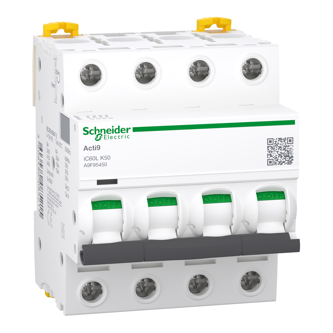 Leitungsschutzschalter iC60L, 4P, 50A, K-Charakteristik, 15kA