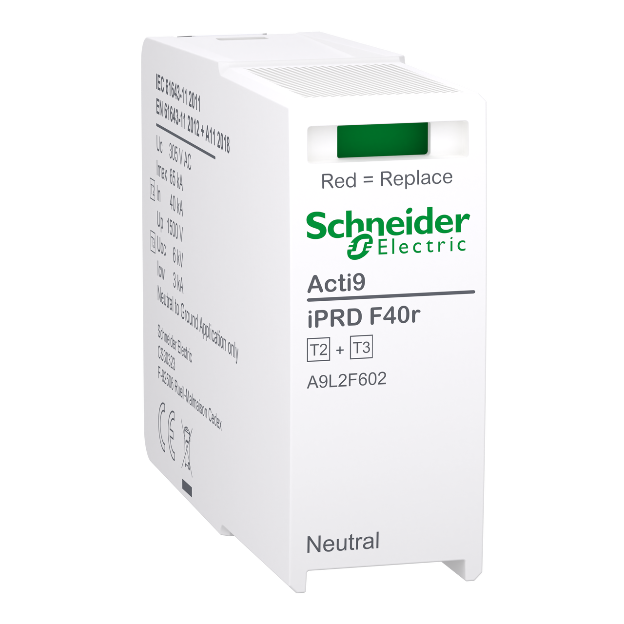 Ersatzschutzmodul für Überspannungsableiter iPRD F40r 3P+N, Typ 2+3, N-PE Modul, integr. Sicherung