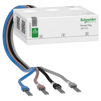 Energiezähler, PowerTag Flex 63A 3P+N, Funk, Position oben und unten, Genauigkeitsklasse 1