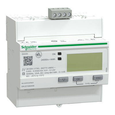 Energiezähler iEM3465, 3-phasig, LVCT, erweiterte Messfunktion, BACnet, 1E/1A, Genauigkeitsklasse 1