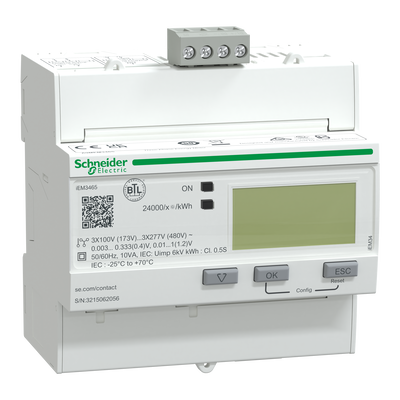 Energiezähler iEM3465, 3-phasig, LVCT, erweiterte Messfunktion, BACnet, 1E/1A, Genauigkeitsklasse 1