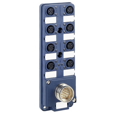 Passive Verteilerbox IP67, Kabel 10m, mit 8-Kanal-M12-Verbinder, LED