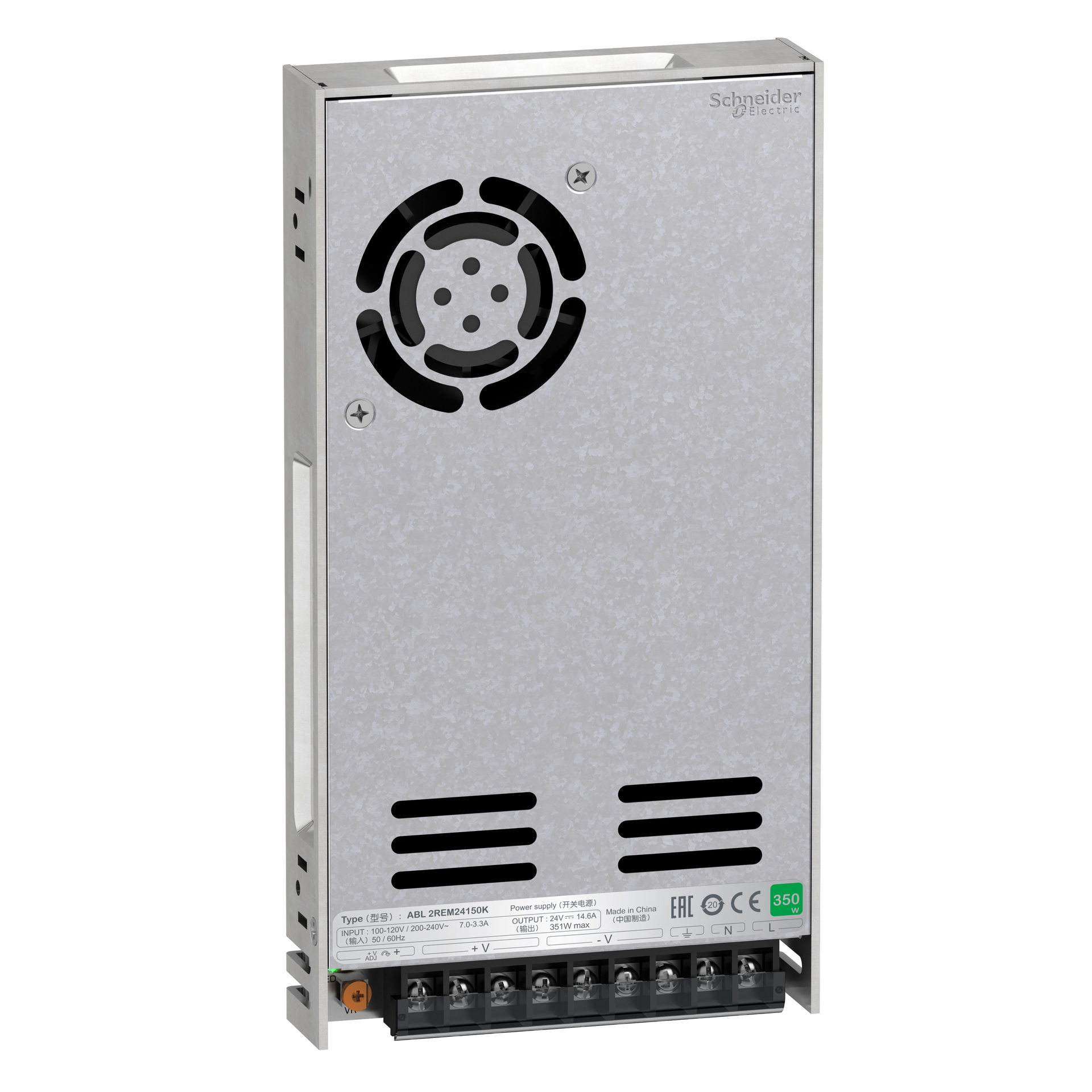Spannungsversorgung, Easy Modicon ABL2, getaktet, 1-phasig, 100-240V AC, 24V DC, 14,6A, 351W