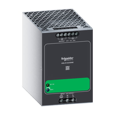 Spannungsversorgung, Easy Modicon ABLSE, getaktet, 1-phasig, 100-240V AC, 24V DC, 20A, 480W, Hutschiene