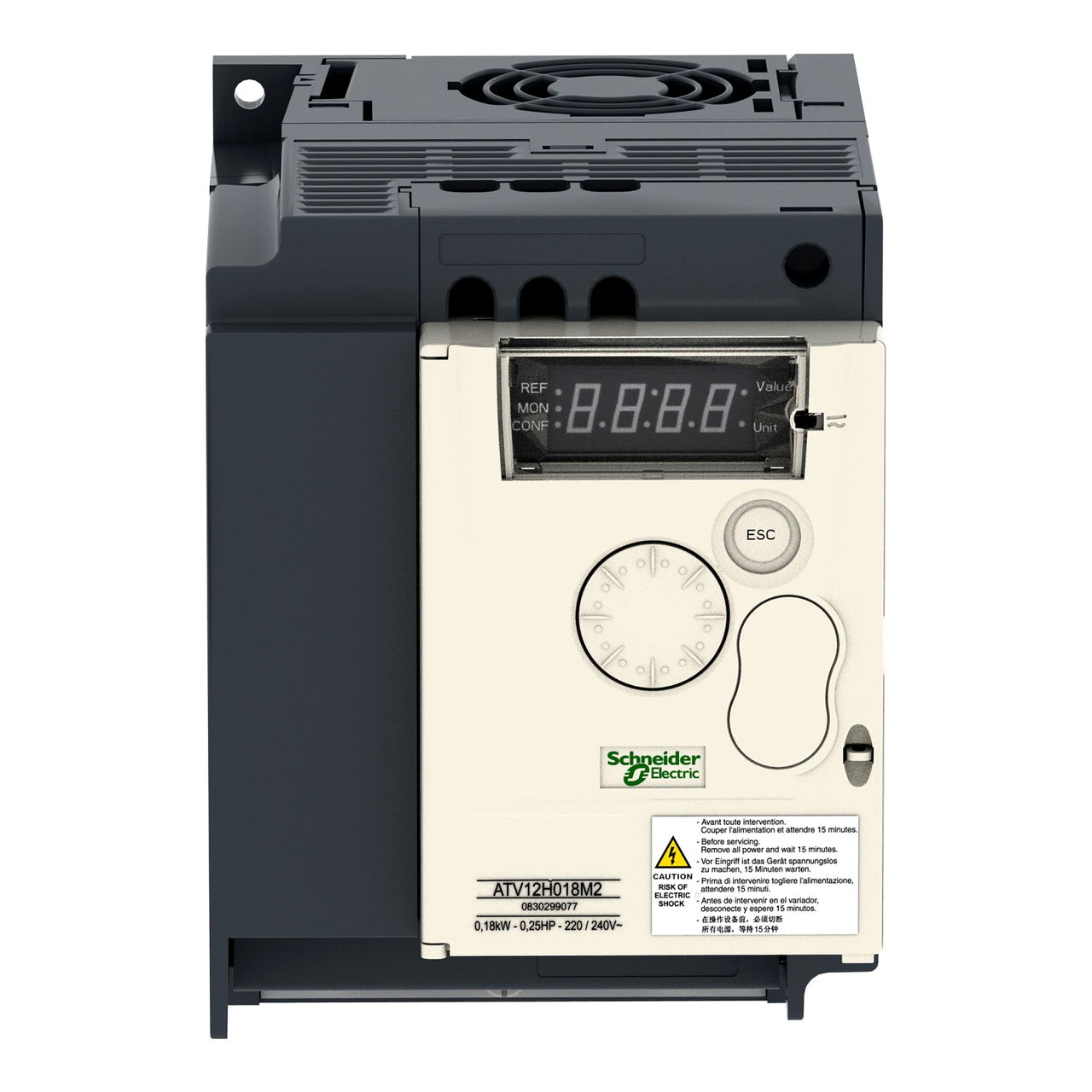 Frequenzumrichter ATV12, 1,5kW, 2HP, 200-240V, 1-ph., m. Kühlkörper – Bild 3 von 5