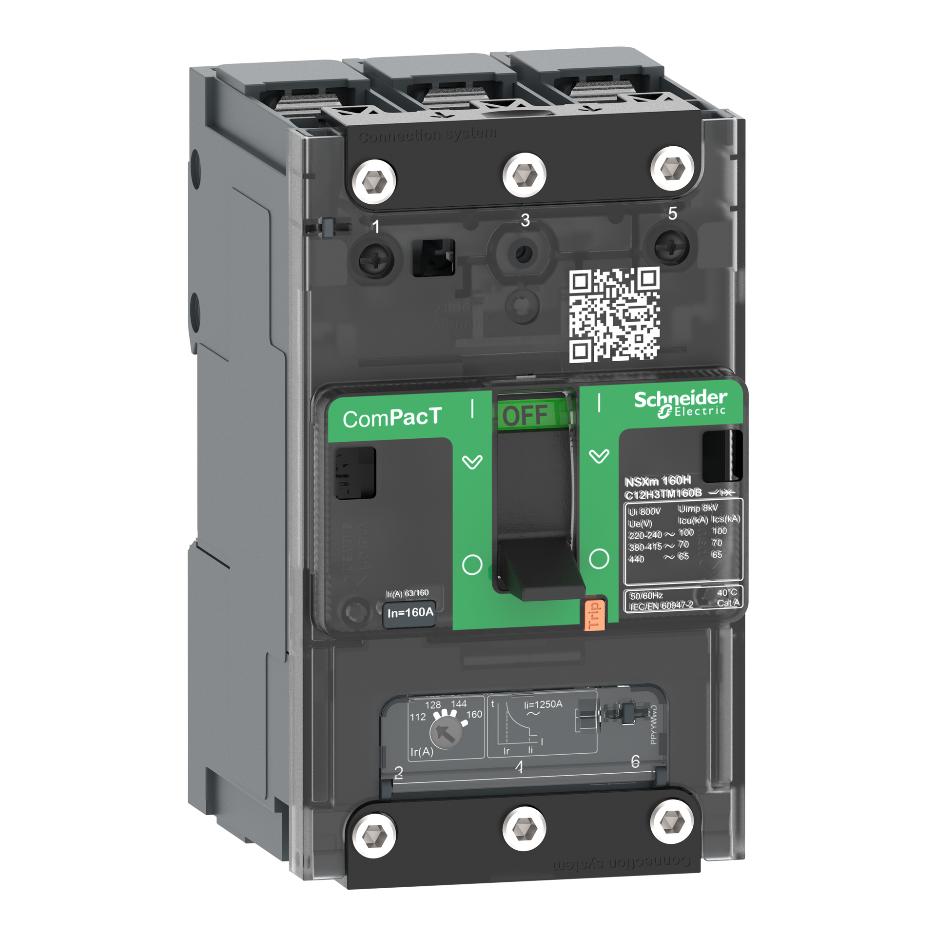 Kompaktleistungsschalter ComPacT NSXm 40 A mit TM40D 3P 70kA/415V Sammelschiene