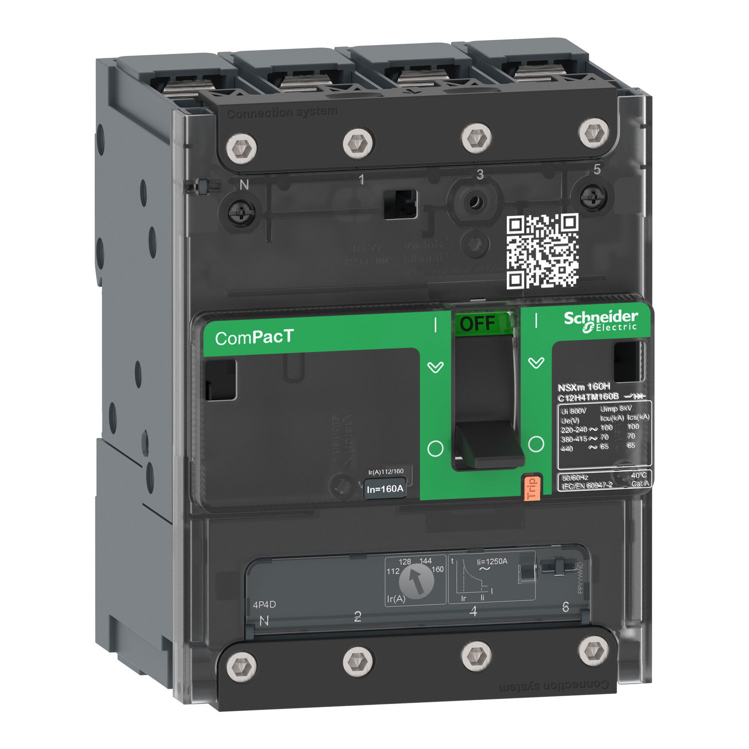 Kompaktleistungsschalter ComPacT NSXm 63A TM63D 4P3D 70kA/415V Sammelschienenanschluss – Bild 2 von 3