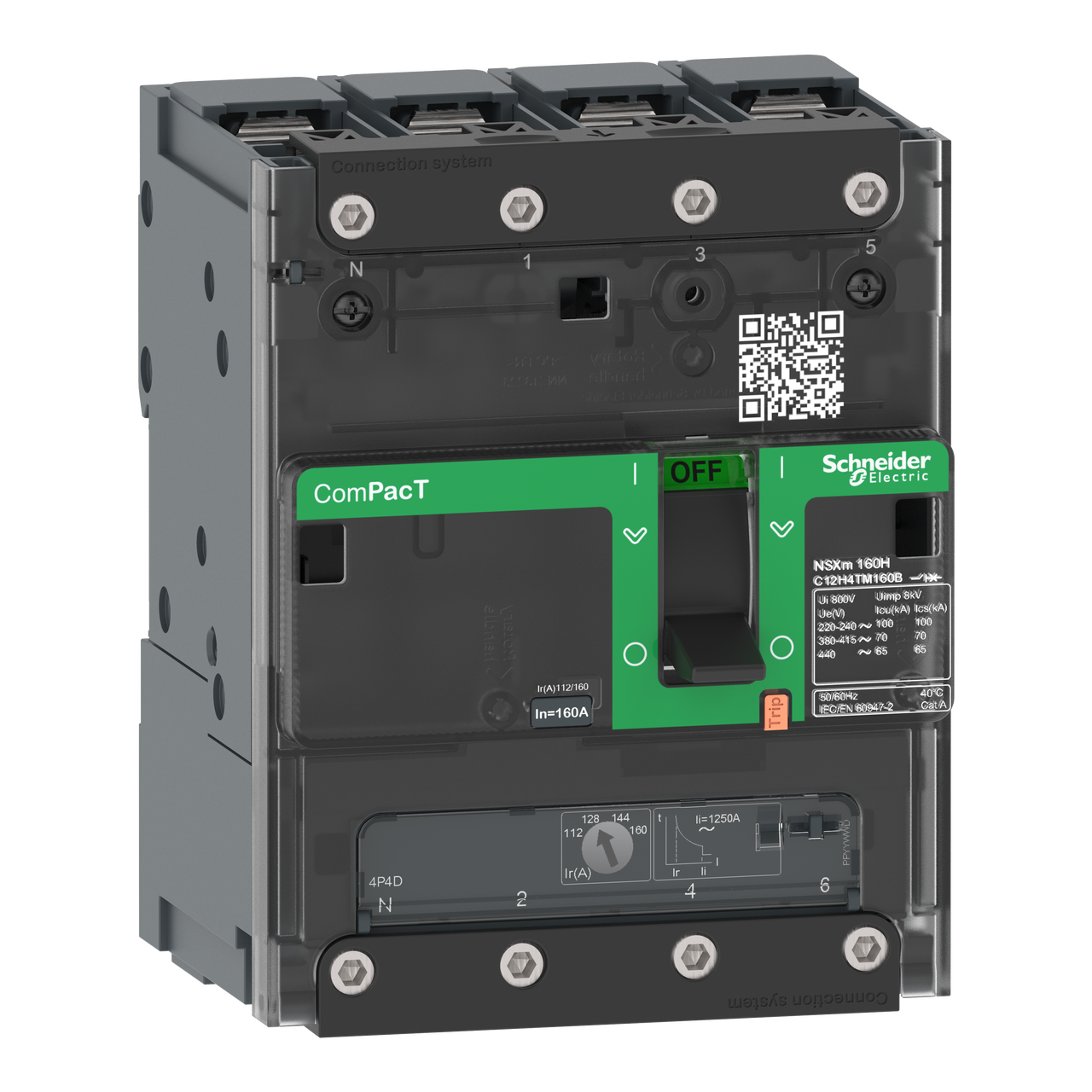 Kompaktleistungsschalter ComPacT NSXm 63A TM63D 4P3D 70kA/415V Sammelschienenanschluss