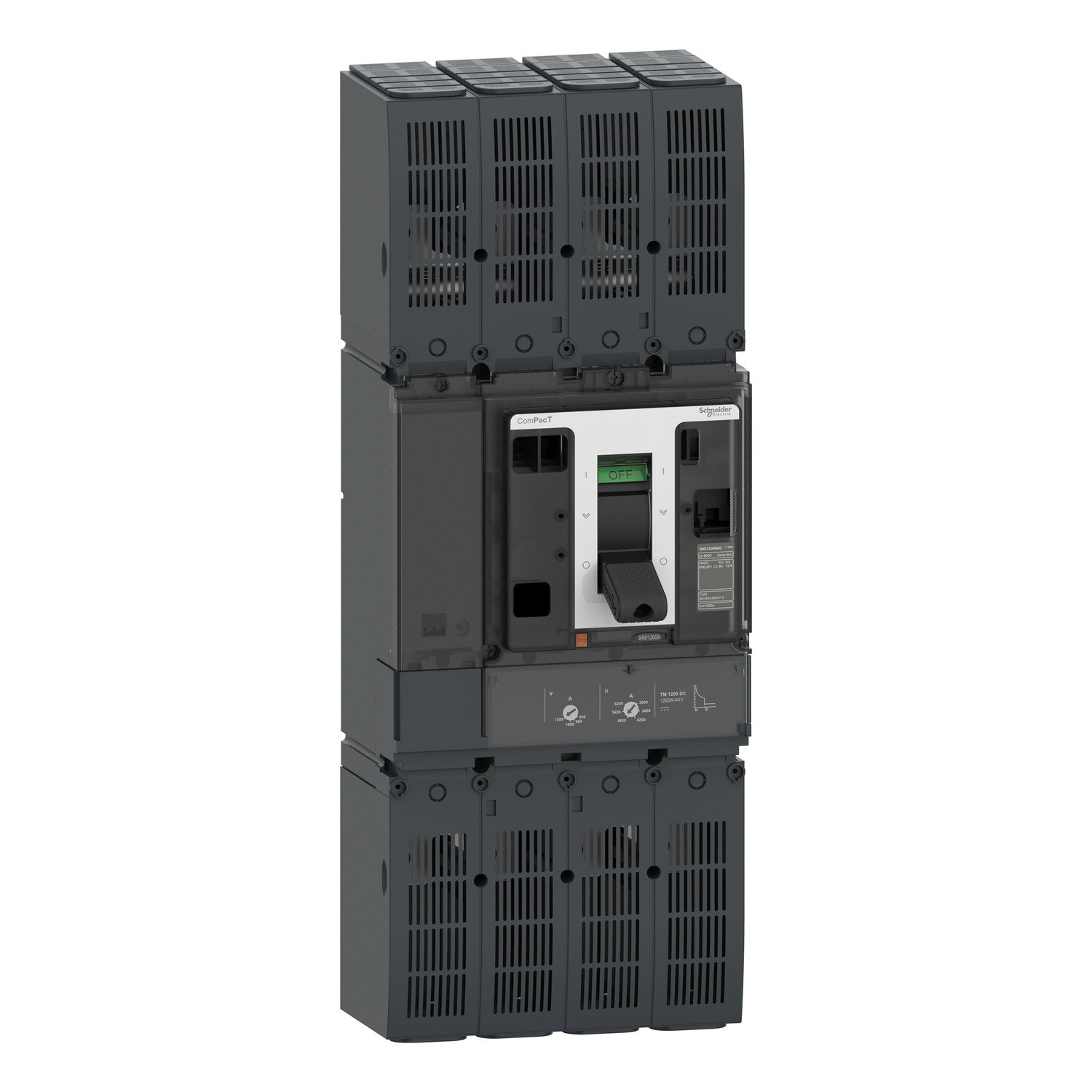 Kompaktleistungsschalter ComPacT NSX800 mit TM-DC 2P 800A 50 kA/600V DC, ohne Anschluss für blanke Kabel