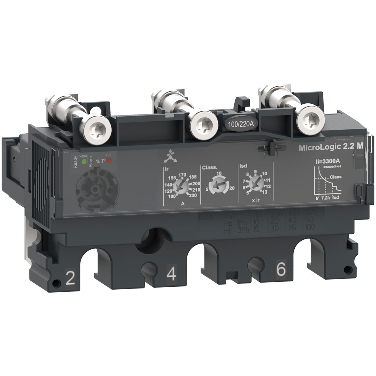 Elektronisches Auslösegerät MicroLogic 2.2M Motorschutz 100A 3P3D für Leistungsschalter ComPacT NSX100-250