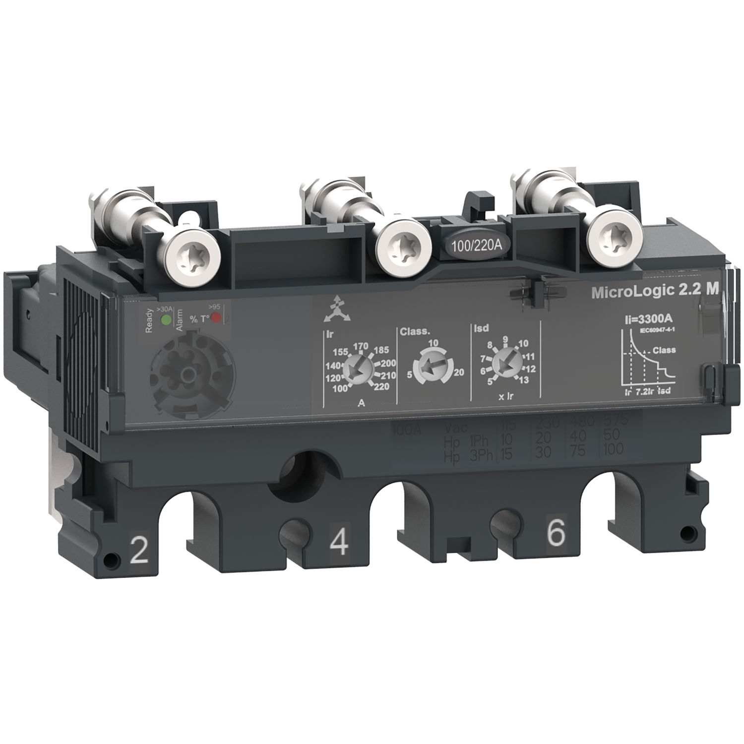 Elektronisches Auslösegerät MicroLogic 2.2M Motorschutz 100A 3P3D für Leistungsschalter ComPacT NSX100-250