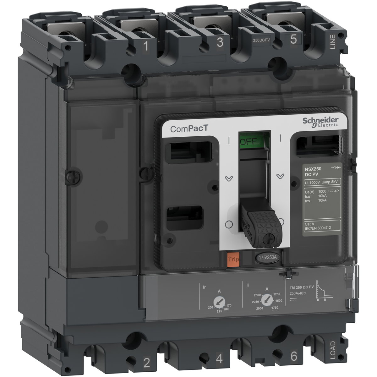 Kompaktleistungsschalter ComPacT NSX160 DC PV TM-D 4P 160A, 10kA/1000V DC