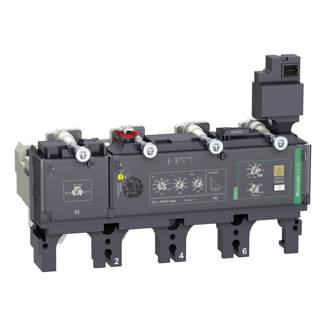 Elektronisches Auslösegerät MicroLogic 4.3 AL 570A 4P4D für Leistungsschalter ComPacT NSX630