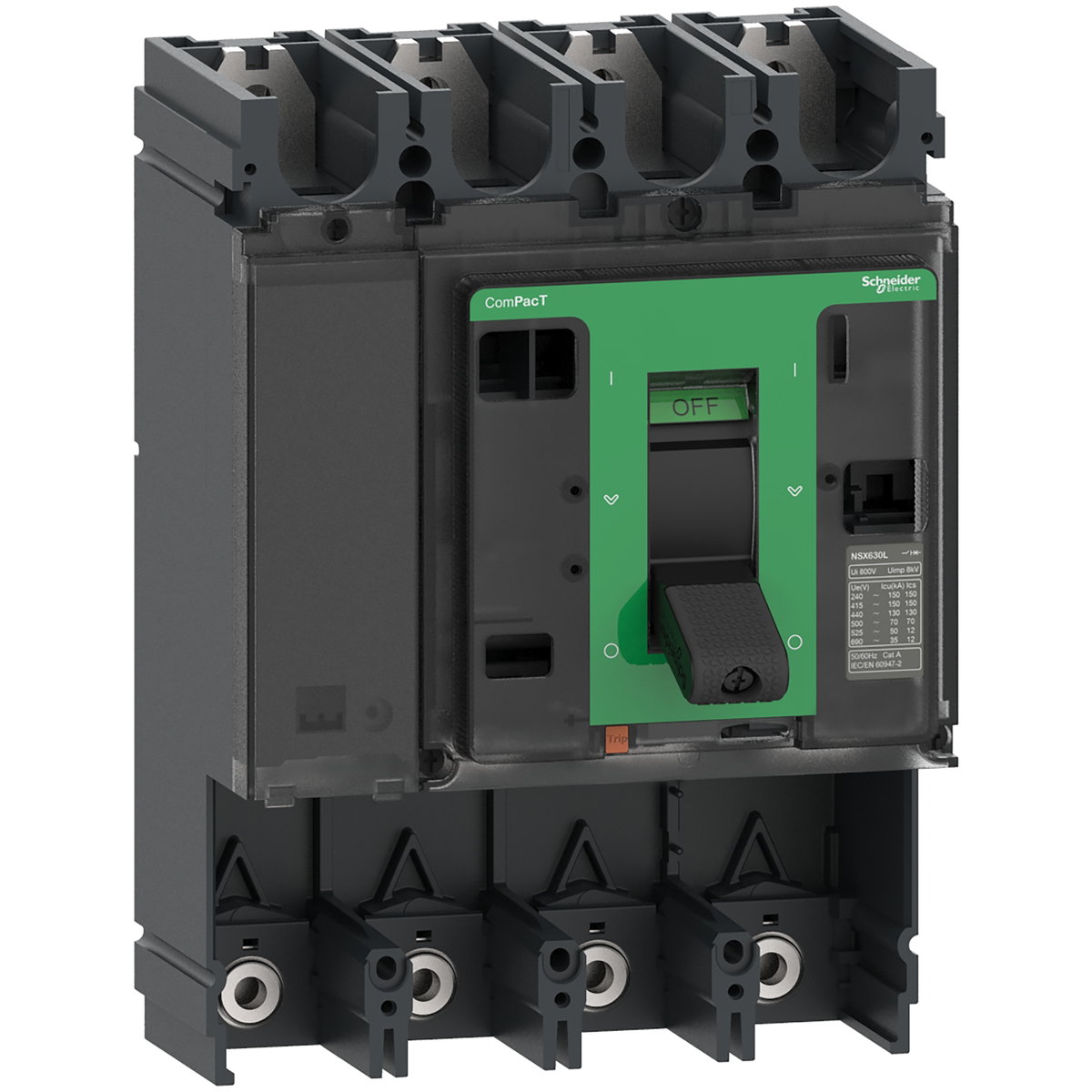 Kompaktleistungsschalter ComPacT NSX400F Grundschalter 4P 400A 36kA/415V AC, ohne Auslösegerät – Bild 2 von 3