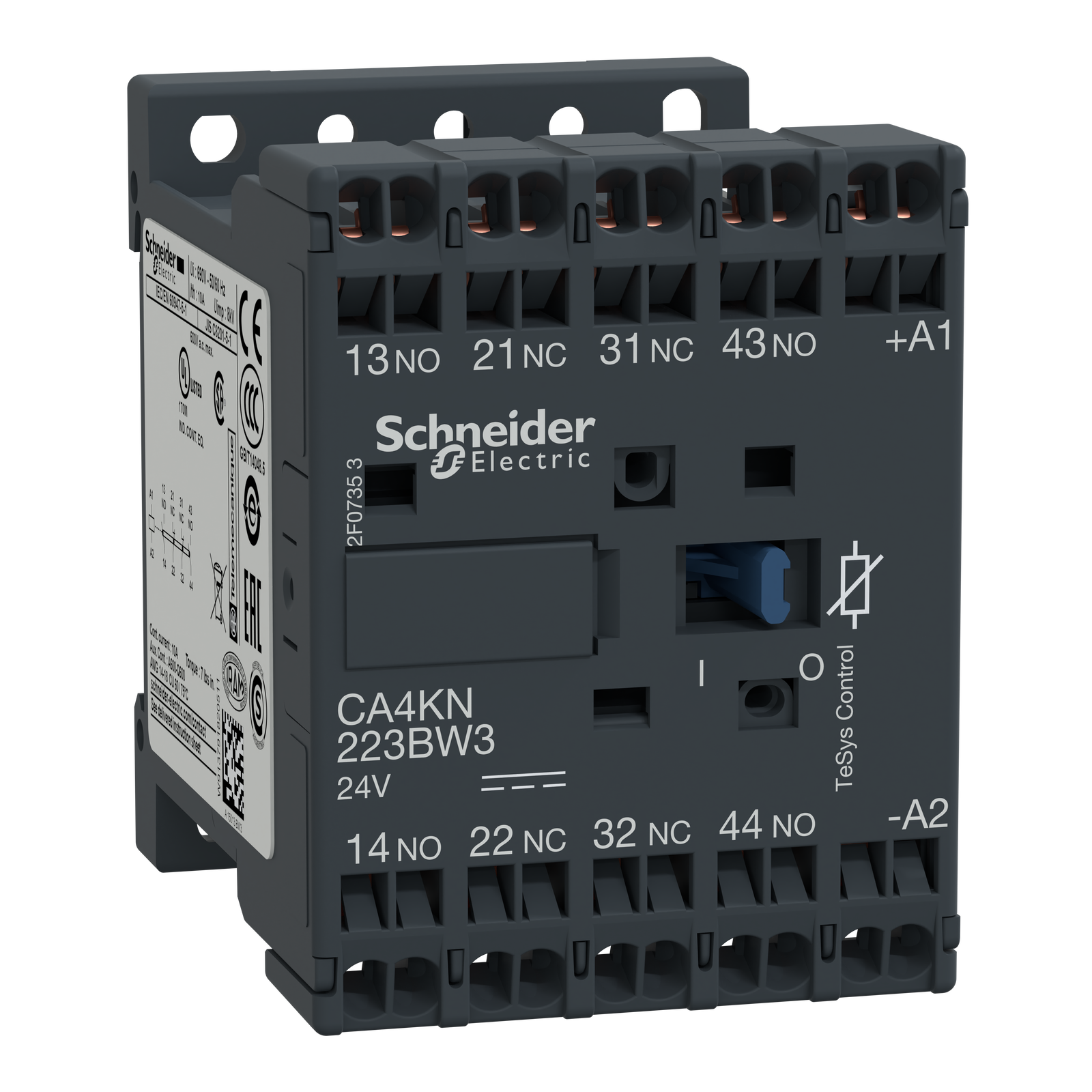 Hilfsschütz, 2S+2Ö, 24V DC, 1,8W
