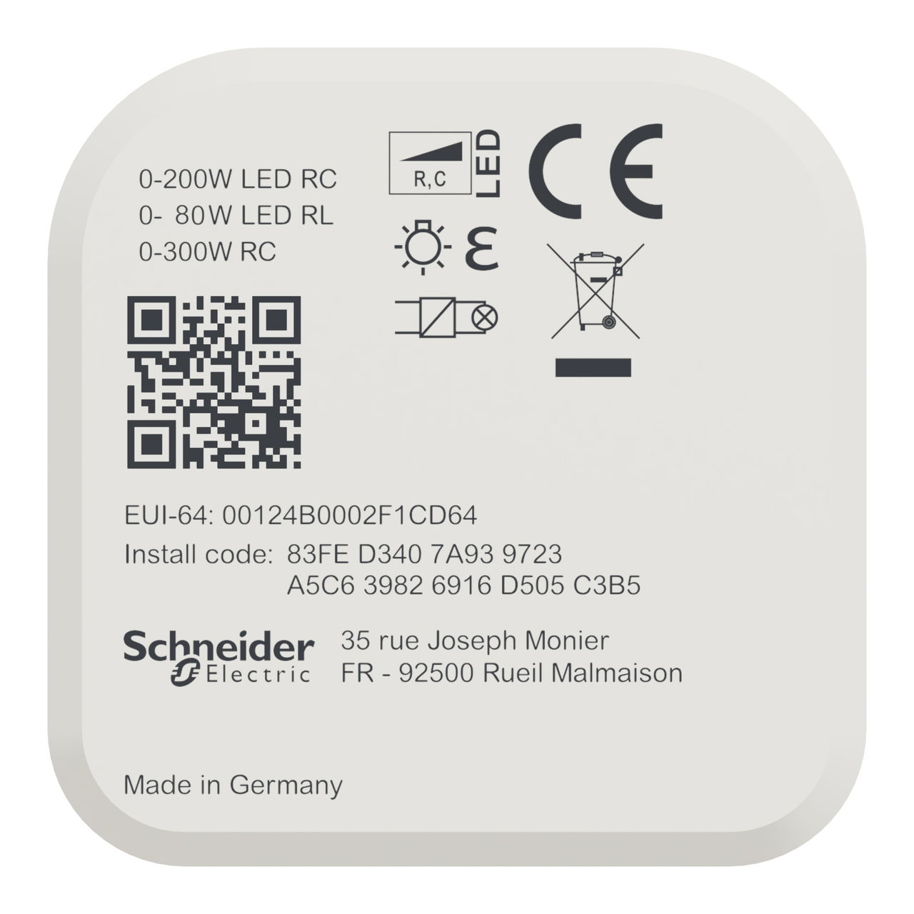 Wiser UP-Dimmaktor, Schalten und Dimmen, Wiser Home, Quick Home Connect Funkverbindung, 230V AC, 200W, Multiwire, ZigBee – Bild 2 von 6