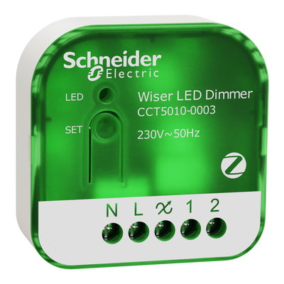 Wiser UP-Dimmaktor, Schalten und Dimmen, Wiser Home, Quick Home Connect Funkverbindung, 230V AC, 200W, Multiwire, ZigBee