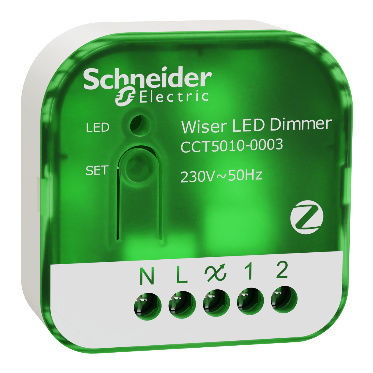 Wiser UP-Dimmaktor, Schalten und Dimmen, Wiser Home, Quick Home Connect Funkverbindung, 230V AC, 200W, Multiwire, ZigBee