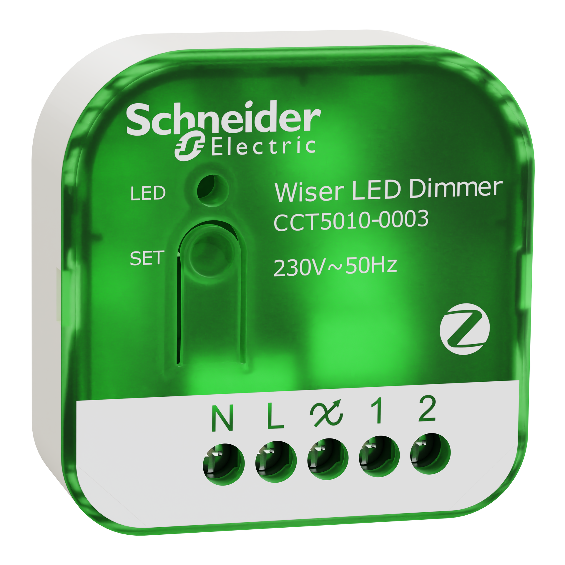 Wiser UP-Dimmaktor, Schalten und Dimmen, Wiser Home, Quick Home Connect Funkverbindung, 230V AC, 200W, Multiwire, ZigBee