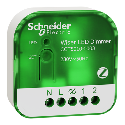 Wiser UP-Dimmaktor, Schalten und Dimmen, Wiser Home, Quick Home Connect Funkverbindung, 230V AC, 200W, Multiwire, ZigBee