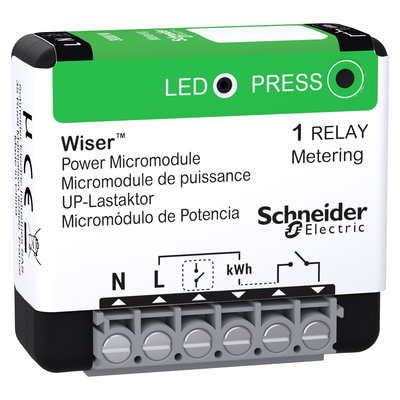 Wiser UP-Lastaktor, Schalten und Messen von Lasten bis zu 3000W, Energie messen, Wiser Home, 230V AC, ZigBee