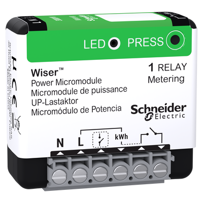 Wiser UP-Lastaktor, Schalten und Messen von Lasten bis zu 3000W, Energie messen, Wiser Home, 230V AC, ZigBee