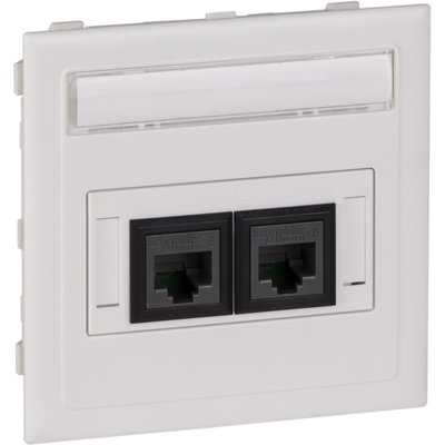 Anschlußsatz flach 2XActassi 250 cat6 UTP weiß RAL9010 Typ:CYB-DP