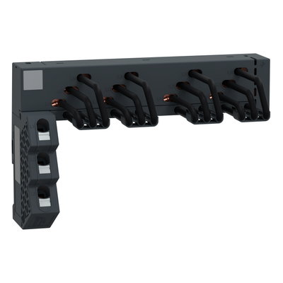 Drehstrom-Sammelschienensystem, 63A, 4 Abgangsstellen, Einspeisung Links, 45mm Abstand