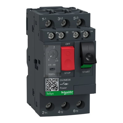 Motorleistungsschalter GV2-ME, 2,5-4A, 3 3d, therm./magnet. Auslöseeinheit