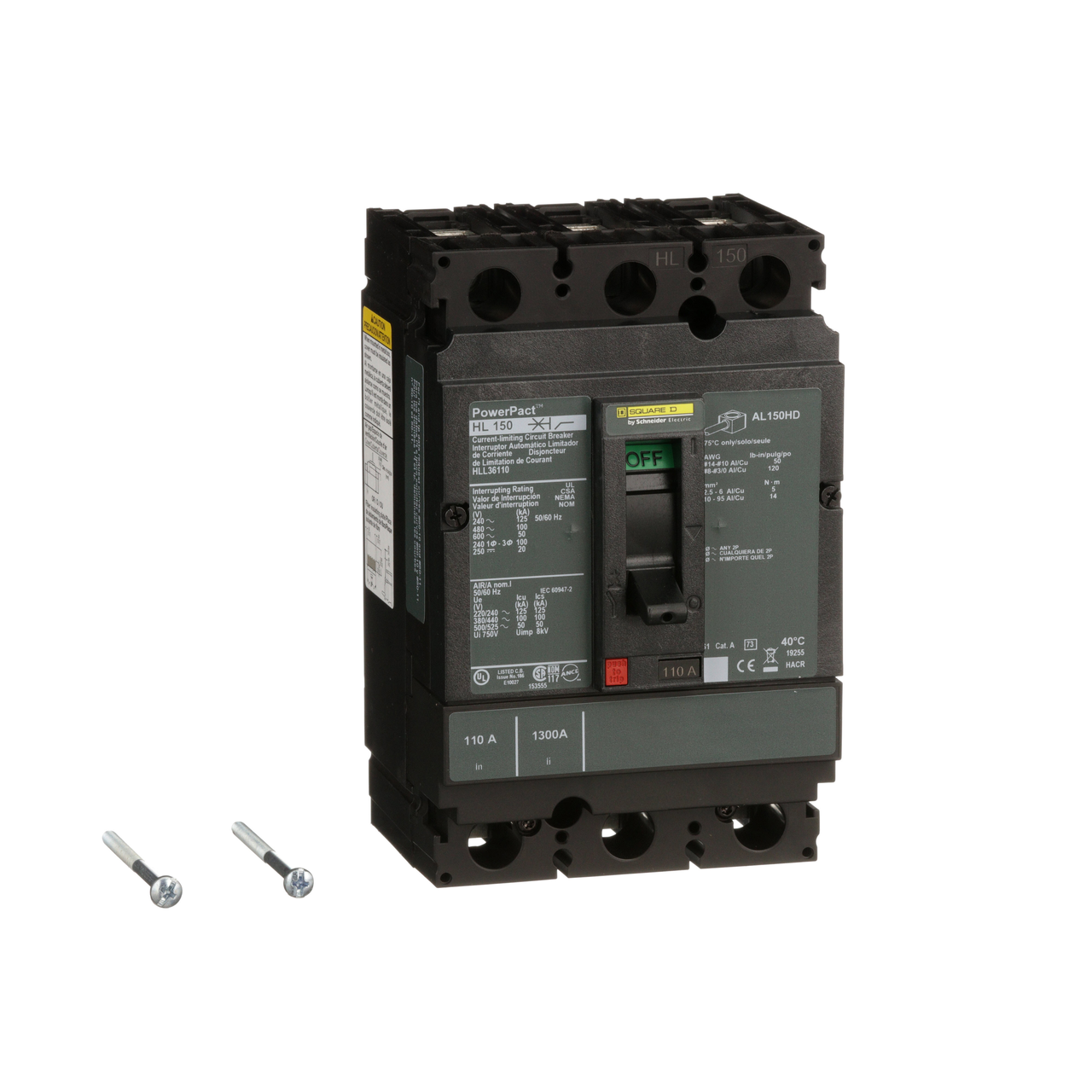 Kompaktleistungsschalter PowerPacT H, TMD 110A, 3P, 50kA/600V AC
