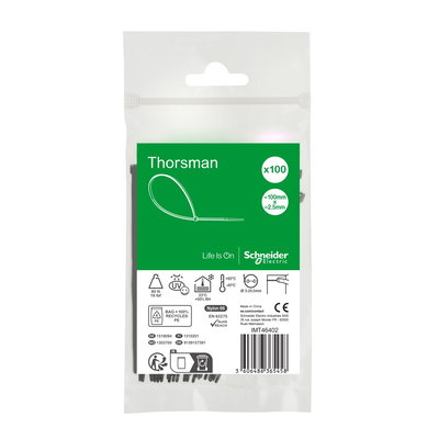 Kabelbinder Thorsman, Abmessung: 100X2,5 mm, VPE=100 Stück Farbe schwarz