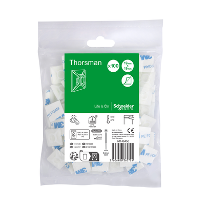 Selbstklebender Sockel fuer Kabelbinder max 3,6mm Breite VPE: 100 Stück klar