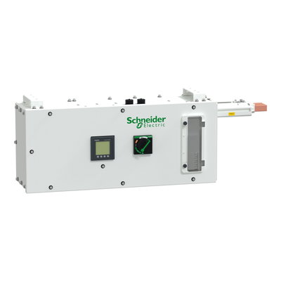 Endeinspeisekasten mit NSX-Schalter, I-Line Track, 400A, Kupfer, 3L+N+PE (PE Gehäuse), IP42, Linksmontage, weiß RAL9003
