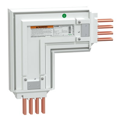 Winkelkasten, I-Line Track, 400A, Kupfer, 3L+N+PE (PE Gehäuse), IP42, Länge (280 x 280mm), außen neutral, weiß RAL9003