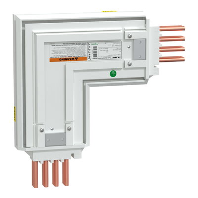 Winkelkasten, I-Line Track, 400A, Kupfer, 3L+N+PE (PE 50%CU), IP42, Länge (280 x 280mm), innen neutral, weiß RAL9003