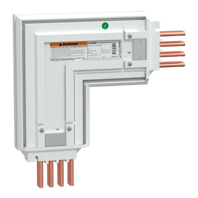 Winkelkasten, I-Line Track, 400A, Kupfer, 3L+N+PE (PE 50%CU), IP42, Länge (280 x 280mm), außen neutral, weiß RAL9003