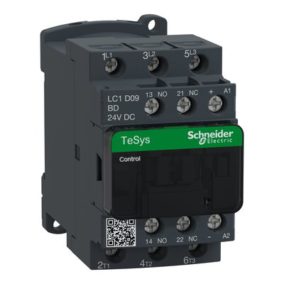 Leistungsschütz LC1D 3p, +1S+1Ö, 4 kW, 9 A, 400 V AC3, Spule 24 V DC
