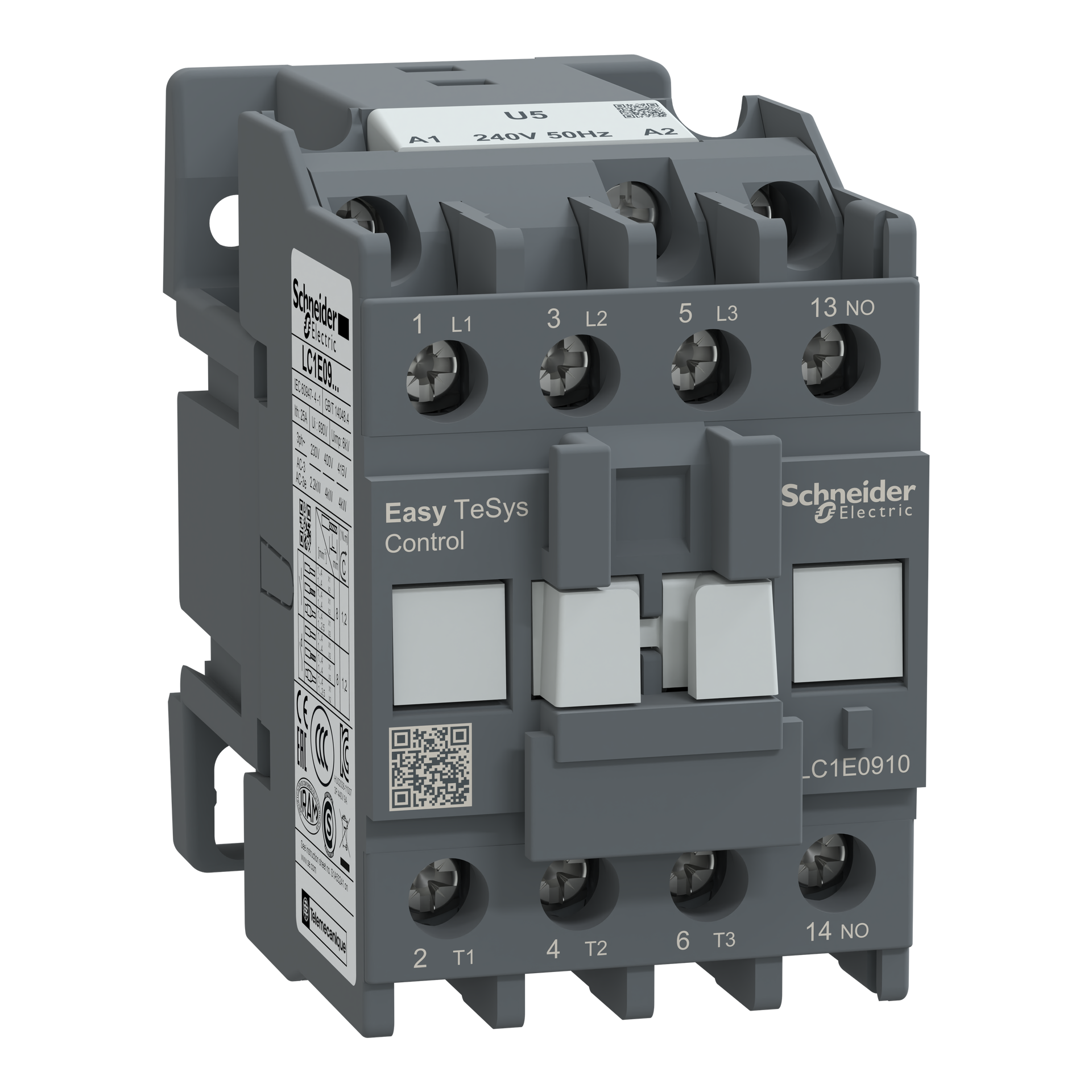 Easy TeSys Leistungsschütz 3P 9A 1NO 240V AC 50Hz