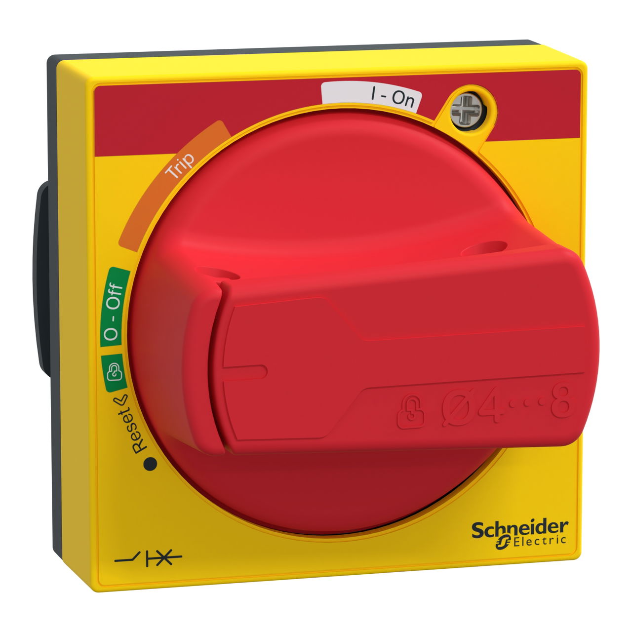 Universalhandgriff, ComPacT NSXm, roter Griff/gelbe Front, IP65, Ersatzteil – Bild 2 von 3