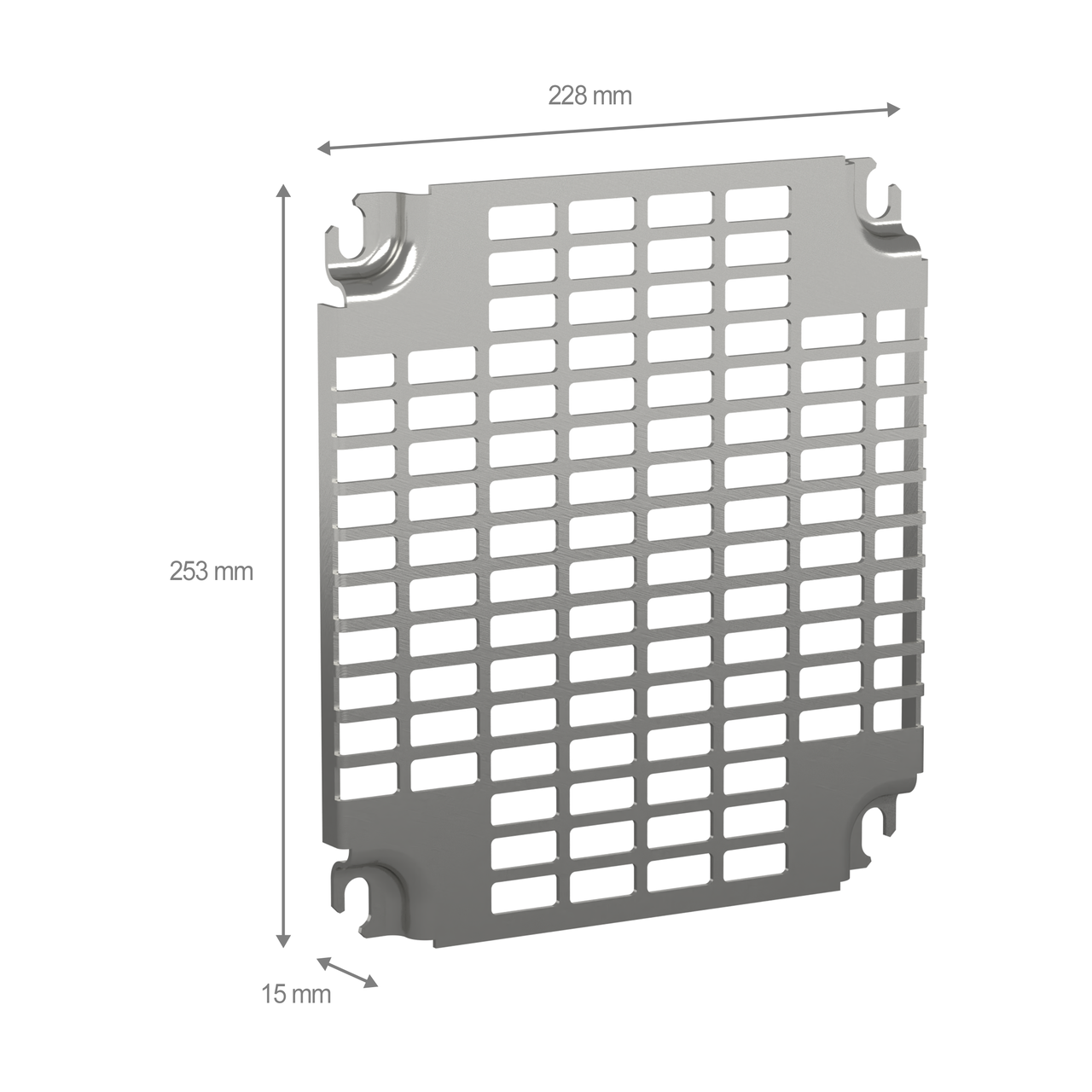 Perforierte Platten Monoblock, H300xB250mm mit universeller Perforation 11x26mm