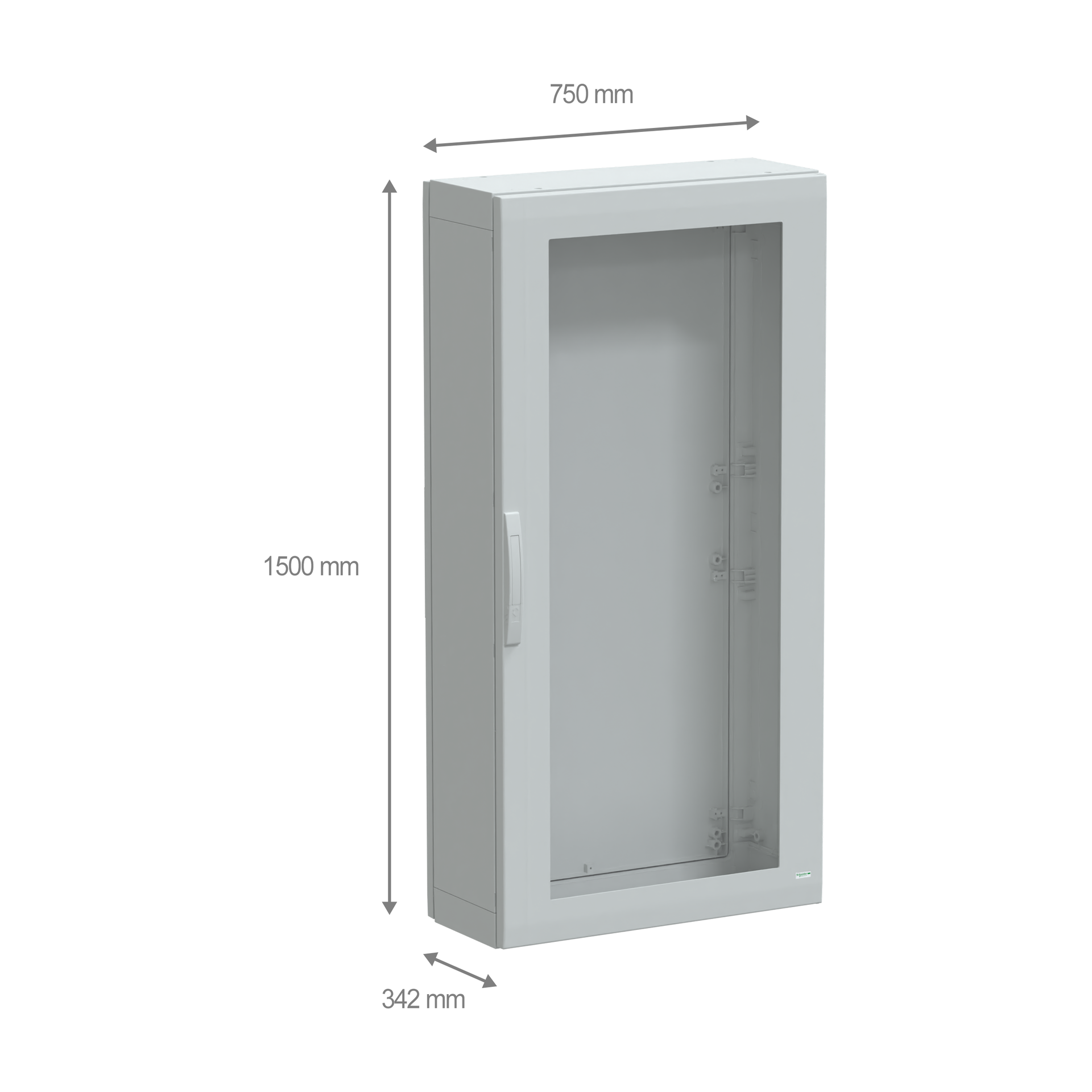 Polyestergehäuse bodenst. PLA komplett abgedichtet 1500x750x320mm IP65, transp. Tür