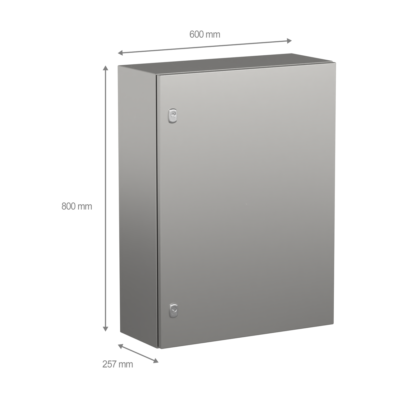 SPACIAL S3X Edelstahl 316L, Scotch Brite®-Oberfläche, H800xB600xT250mm.