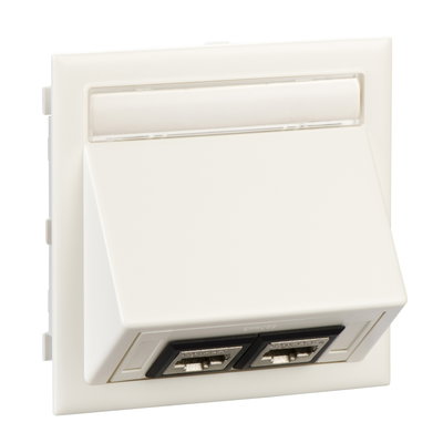 Dateneinsatz CYB-DP weiß RAL9010 2XLEXCOM Actassi 250 Cat 6 STP