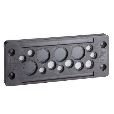 Kabeldurchführungen IP65, ohne Steckverbinder, 17 Eingänge.
