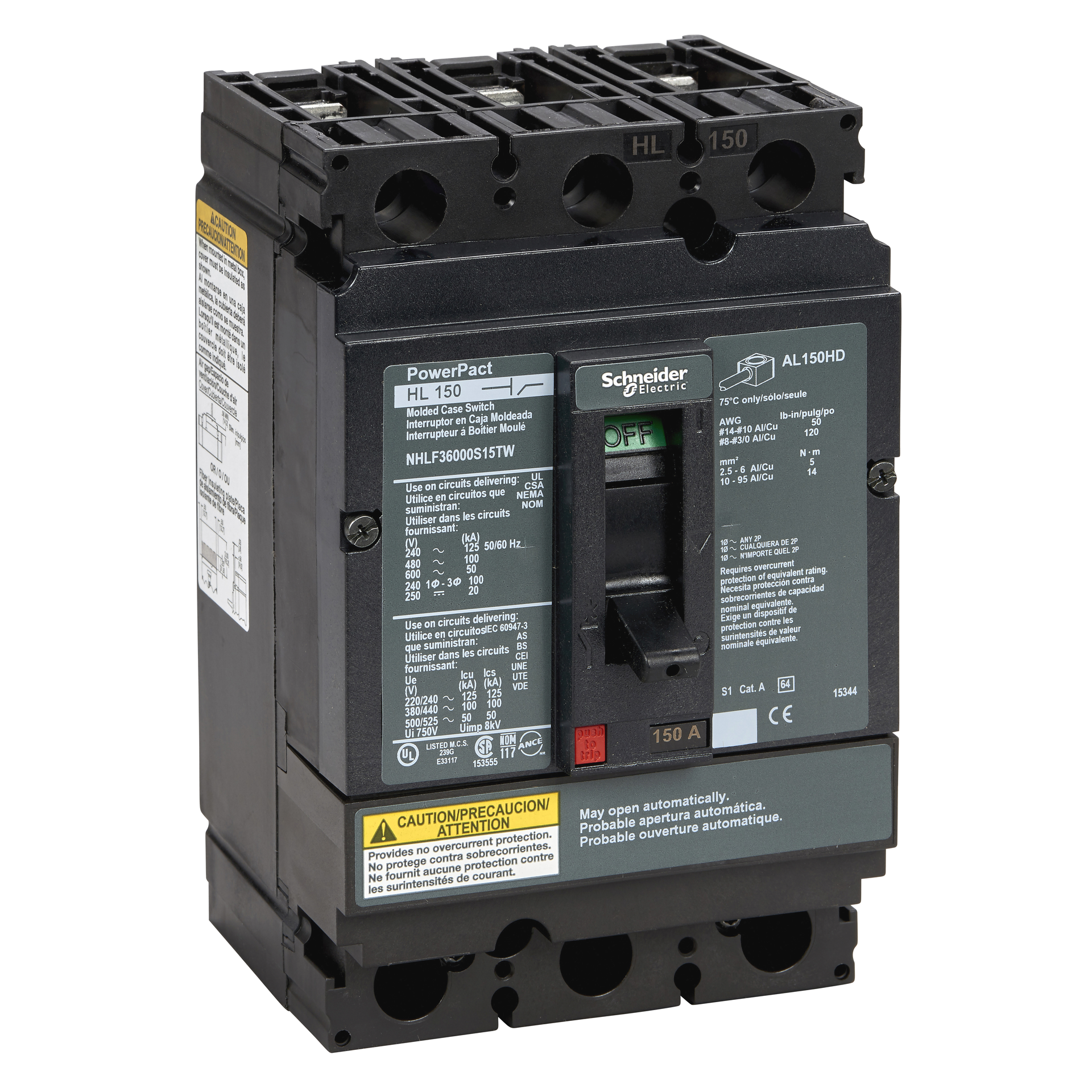 Lasttrennschalter – PowerPact-Multistandard – H-Rahmen – 150 A – 125 kA
