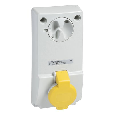 Anbausteckdose verriegelt, 16A, 3p+N+E, 100-130 V AC, IP44