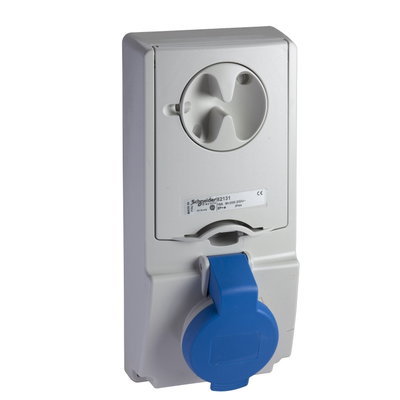 Anbausteckdose verriegelt, 32A, 3p+E, 200-250 V AC, IP44