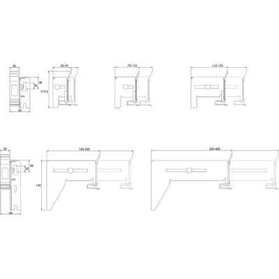 TTA-TN110 VERSTELLBARE KONSOLE fuer Wandhalterung 110-170MM