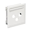Zentralplatte- Antennensteckdose 3-Loch (R+TV+SAT) RAL9016 weiß TYP:CYB-BK9 9016