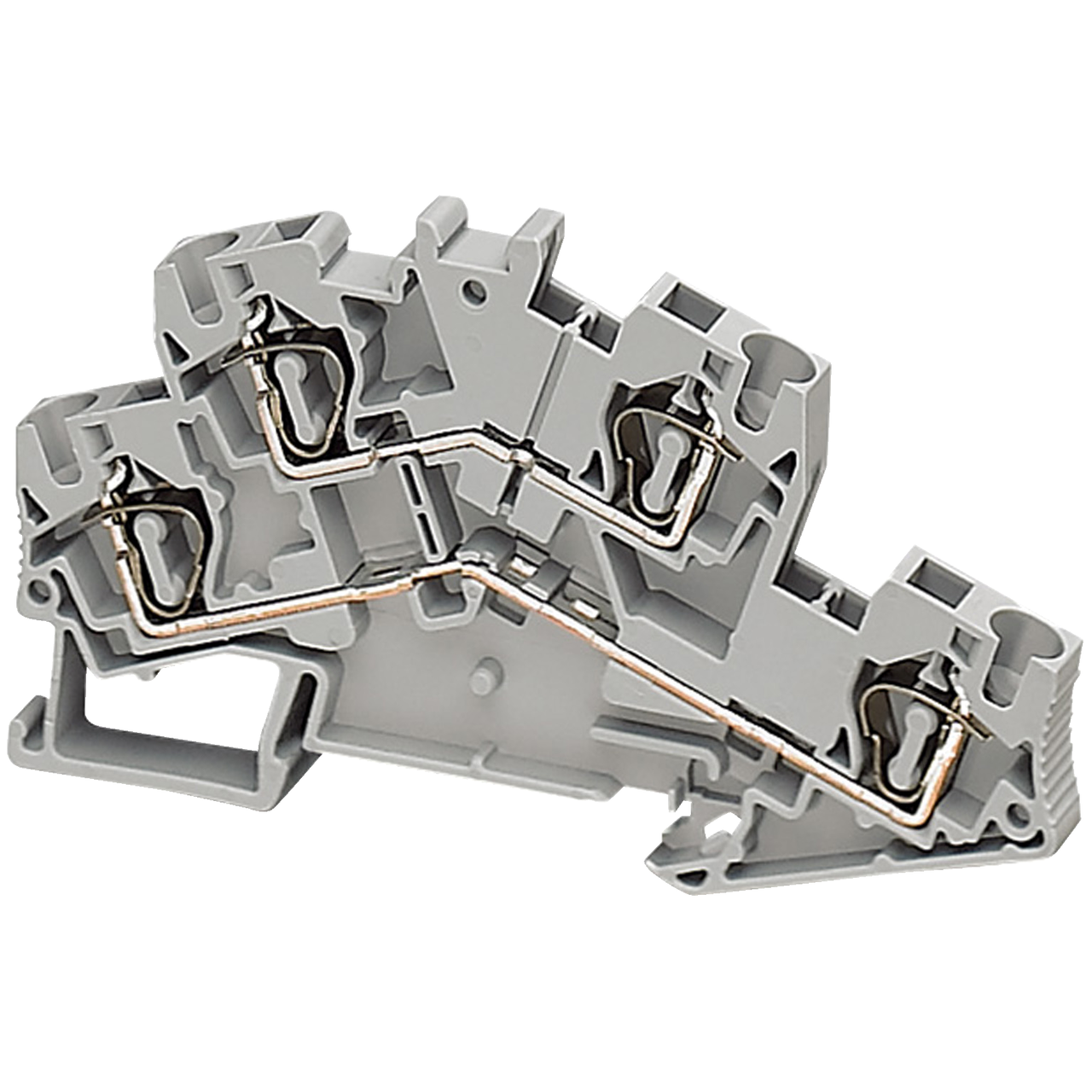 Linergy Klemmleiste zur Durchleitung, 4mm2, 28A, 2 Ebenen, 1x1, Feder, grau